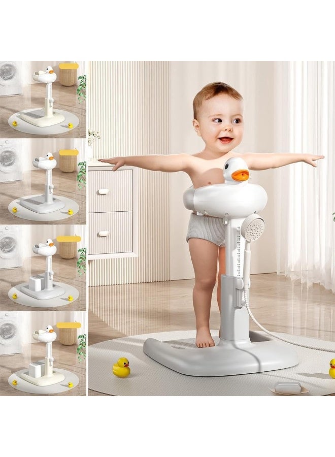 Baby Shower Stand with Support Stool, Baby Bath Adjustable Toddler Shower Stand Shower Standing Support and Anti-Slip, Anti-Dumping, Easy to Clean, Ideal Gift for Infants 6-36 Months - Image 3